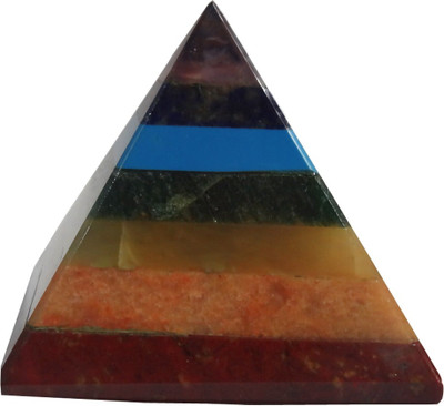 

SS Murti Handmade Showpieces Fengshui Seven Chakra Stone Vaastu Pyramid 5 Cm Decorative Showpiece - 5.1 cm(Stoneware, Multicolor)