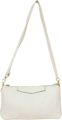 

Heels & Handles Women Casual White PU Sling Bag