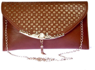 

Aliado Women Evening/Party Brown Leatherette Sling Bag