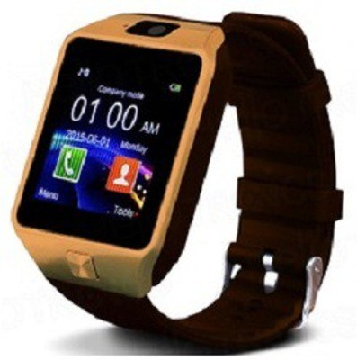 

Fellkon Certified Bluetooth Smart Watch Phone [] With Camera & Sim Card(Gold Brown) Compatible with all your iBerry Mobile Phones Gold Smartwatch(Brown Strap L)