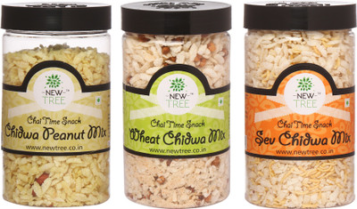 

New Tree Chidwa Peanut Mix , Wheat Chidwa Mix & Sev Chidwa Mix - Pack Of 3(450 g, Pack of 3)