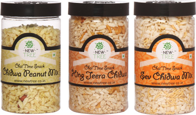 

New Tree Chidwa Peanut Mix , Hing Jeera Chidwa & Sev Chidwa Mix - Pack Of 3(450 g, Pack of 3)