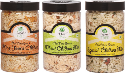 

New Tree Hing Jeera Chidwa , Wheat Chidwa Mix & Special Chidwa Mix - Pack Of 3(450 g, Pack of 3)