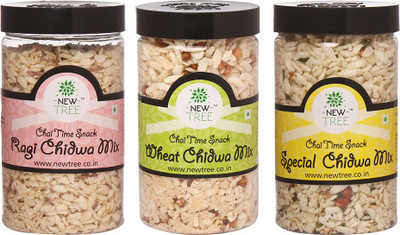 

New Tree Special Chidwa Mix , Wheat Chidwa Mix & Raagi Chidwa Mix - Pack Of 3(450 g, Pack of 3)