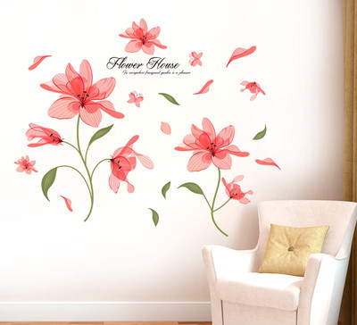 Sree Cart Small Wall sticker decals Beautiful Pink flowers Sticker(Pack of 1) available at flipkart for Rs.99