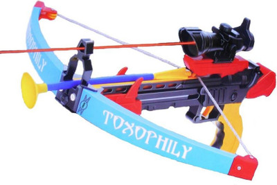 

Sanyal Crossbow And Arrow Action Shooting Toy Set With Laser Target And 3 Safe Suction Arrows (Multicolored)(Multicolor)