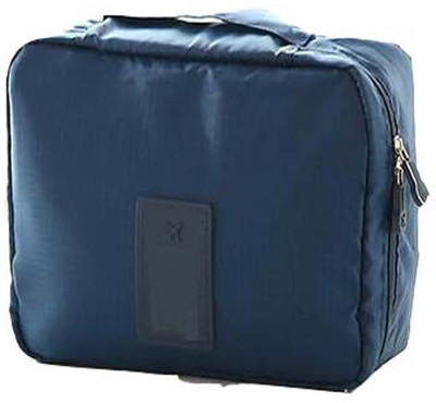 

ROYALDEAL High Quality Waterproof Nylon Portable Waterproof Multi Pouch Travel Toiletry Cosmetic Bag Makeup Case Storage Bag with Handle (Navy Blue) VER.2 Travel Toiletry Kit(Multicolor)