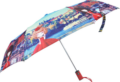 

Murano 3 Fold Auto Open Doll Print Design 400156_2 Beautiful Umbrella Umbrella(Multicolor)