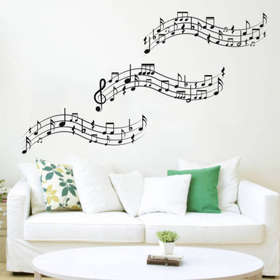 rawpockets 15 cm �Music Notation Wall Sticker Self Adhesive Sticker(Pack of 1)