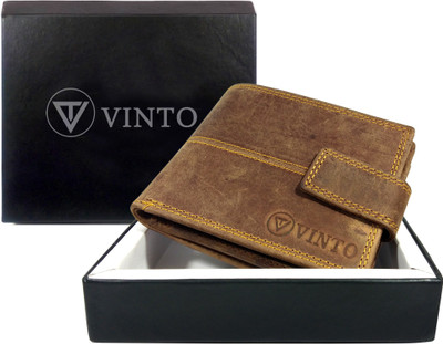 

Vinto Men Tan Genuine Leather Wallet(4 Card Slots)
