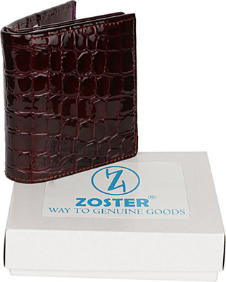 

Zoster Men Red Genuine Leather Wallet(8 Card Slots), Wine