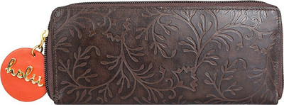 

Holii Women Brown Genuine Leather Wallet(8 Card Slots)