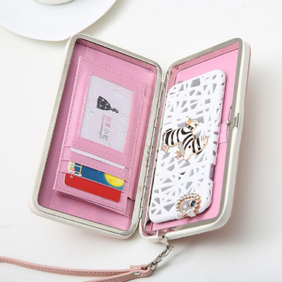 

BANQLYN Women Casual Pink, White Genuine Leather Wallet(4 Card Slots), Multi