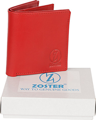 

Zoster Men Red Genuine Leather Wallet(8 Card Slots)