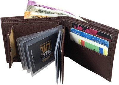 

Wenzest Men Brown Artificial Leather Wallet(10 Card Slots)