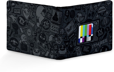 

SL COLLECTIONS Boys Black Canvas, Artificial Leather Wallet(6 Card Slots)