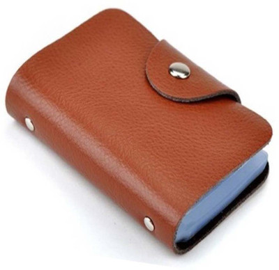 

Worldlookenterprises Men Brown Artificial Leather Card Holder(12 Card Slots)