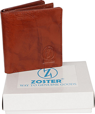 

Zoster Men Tan Genuine Leather Wallet(8 Card Slots)
