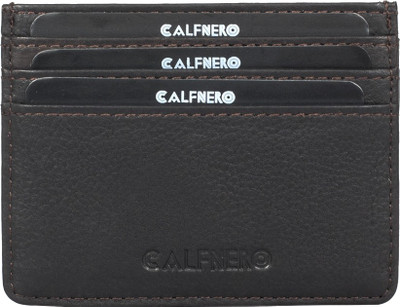 Calfnero Men Brown Genuine Leather Card Holder(5 Card Slots)