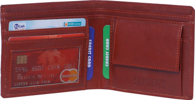 

SAMTROH Men Red Genuine Leather Wallet(5 Card Slots)