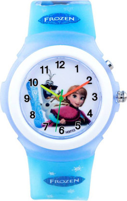 

SS Traders -Light Blue Frozen- Seven Lights with 7 Colours- Excellent Gift for Kids - 7 lights Watch - For Boys & Girls