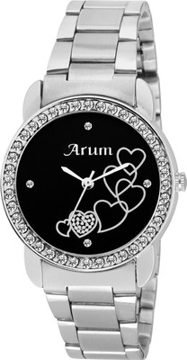 

Arum ASWW-026 Black Round Dial Stainless Steel Strap Watch - For Women