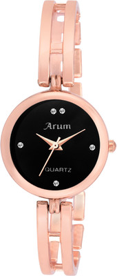

Arum ASWW-016 Black Round Shaped Dial Metal Strap Fashion Watch - For Women