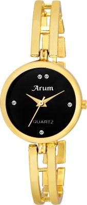 

Arum ASWW-015 Black Round Shaped Dial Metal Strap Watch - For Women