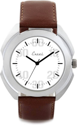 

Excel Elegant White Dial & Brown Strap Watch For Mens & Boys Watch - For Men