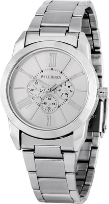 

WILL HORN WH-6003 Silver Chronograph Pattern Besed Watch - For Women
