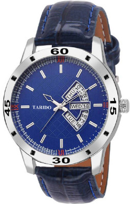 Tarido TD1936SL04 New Generation Blue dial blue leather strap Day & Date function classic wrist Analog-Digital Watch - For Men Tarido TD1936SL04 New Generation Blue dial blue leather strap Day & Date function classic wrist Analog-Digital Watch - For Men
