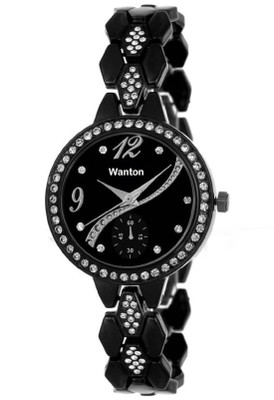 

Wanton W01T01 Black diamond studded beautiful exclusive watch for girls Watch - For Girls
