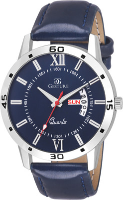 

Gesture 1106- Blue Day And Date Strap Watch - For Men