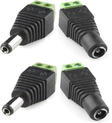 

ReTrack SET OF 2PC Screw Fastening Type Male and Female DC Power Plug-Connector DC Power Male/Female Wire Connector(Black, Pack of 2)