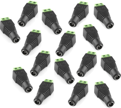 

ReTrack SET OF 16PC Screw Fastening Type Female DC Power Plug-Connector DC Power Female Wire Connector(Black, Pack of 16)