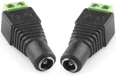 

ReTrack SET OF 2PC Screw Fastening Type Female DC Power Plug-Connector DC Power Female Wire Connector(Black, Pack of 2)