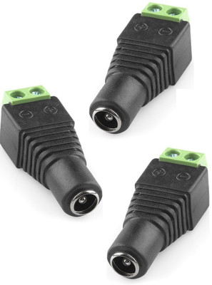 

ReTrack SET OF 3PC Screw Fastening Type Female DC Power Plug-Connector DC Power Female Wire Connector(Black, Pack of 3)