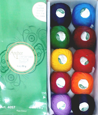 

Anchor Mercerised Knitting Cotton Fast colour-Assorted 50gx10