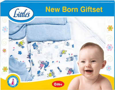 Littles New Born Giftset ( White & Blue )(White, Blue)