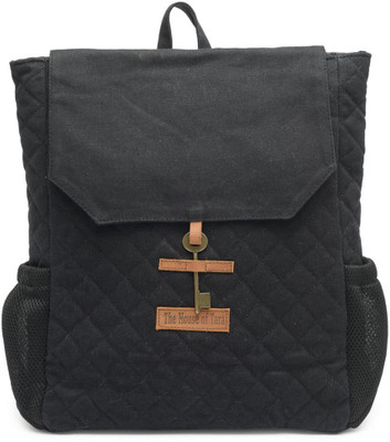 

The House of Tara Quilted Coated Canvas 15 L Laptop Backpack(Black)