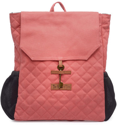 

The House of Tara Quilted Coated Canvas 15 L Laptop Backpack(Pink)