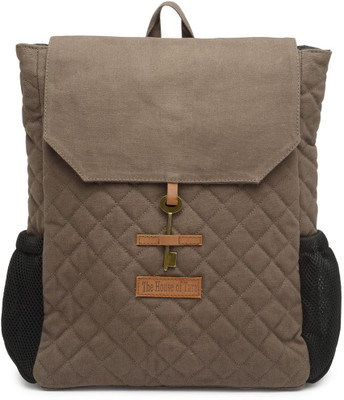 

The House of Tara Quilted Coated Canvas 15 L Laptop Backpack(Grey)