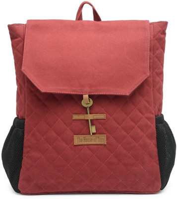 

The House of Tara Quilted Coated Canvas 15 L Laptop Backpack(Maroon)