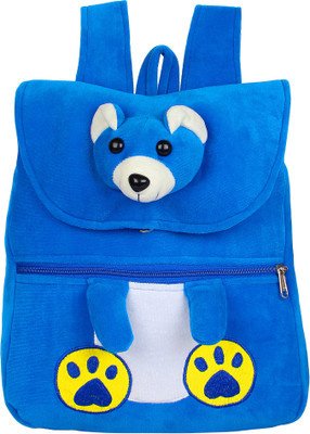 

star fashion Blue Teddy Face Under five years kids School Bag For Kids Girls Boys Picnic Bag 14 Inches -Blue Size (L X B X H ) ( 25 x 7 x 35 CM ) 5 Litre - 35 cm(Blue)
