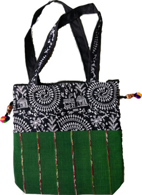 

made in santiniketan bag-Khes-Tana-bhotuya-36L-36H-6.5W Multipurpose Bag(Green, 5 L)