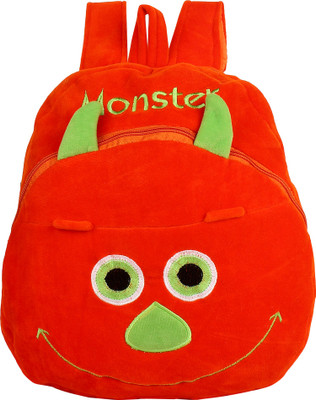 

star fashion Monster Face kids School Bag Under 5 Years Kids Girls Boys Picnic Bag Birthday Gift 14 Inches -Orange Colour Size (L X B X H ) ( 25 x 7 x 35cms ) 5 Litre - 14 inch(Orange)