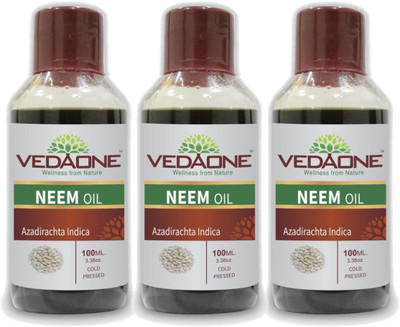 

VEDAONE 100% Natural Cold Pressed Neem Oil, 300ml (3 packs of 100 ml each)(300 ml)