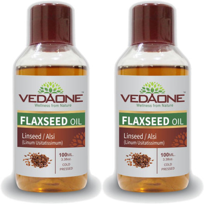 

VEDAONE 100% Natural Cold Pressed Flaxseed Oil, 200ml (2 packs of 100 ml each)(200 ml)