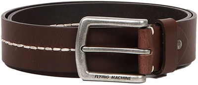 

Flying Machine Men Casual Brown Genuine Leather Belt, Dark brown