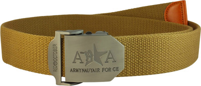 

Ammvi Creations Men Casual Khaki Canvas Belt